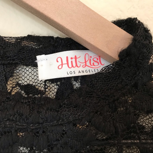 Black Lace Sheer Sleeveless Top - Picture 2 of 3